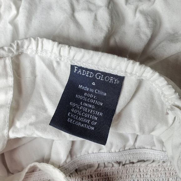 Faded Glory White Little Girls Size 4 Star Smocked Tiered Summer Dress EUC - Picture 2 of 10